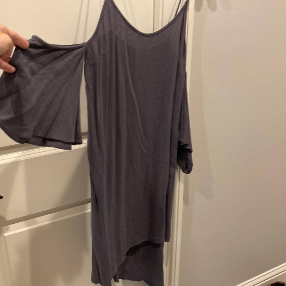 Open Shoulder Strappy Grey Dress